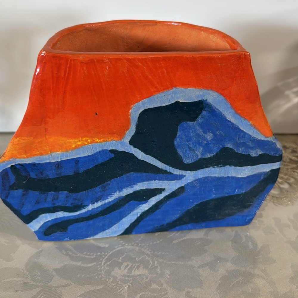 Handcrafted Multicolor Ceramic Vase local Artis in Texas 2017 Aram - Picture 3 of 6